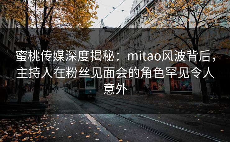 蜜桃传媒深度揭秘：mitao风波背后，主持人在粉丝见面会的角色罕见令人意外